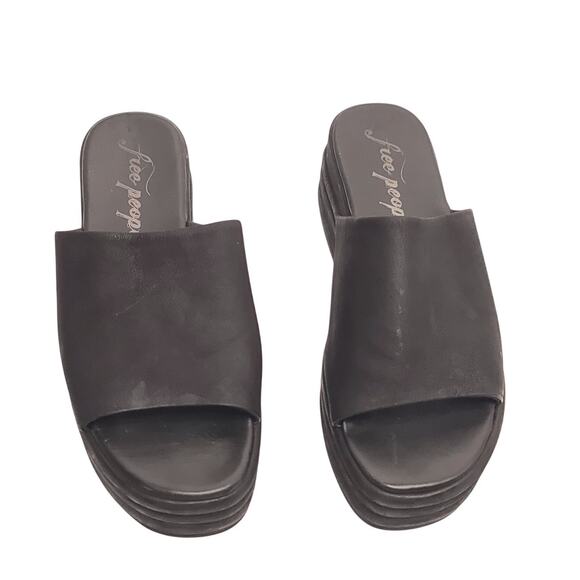 Free People Harbor Flatform Sandals Black EU 38 / 8 US - Picture 4 of 9